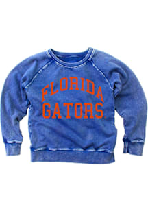 Wes and Willy Florida Gators Toddler Blue Arch Wordmark Long Sleeve Crew Sweatshirt