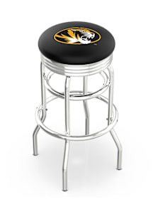 Missouri Tigers Double-Ring Swivel Chrome Pub Stool - Black