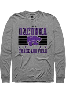 Croix DaCunha Mens Grey K-State Wildcats NIL Striped Long Sleeve Player T Shirt