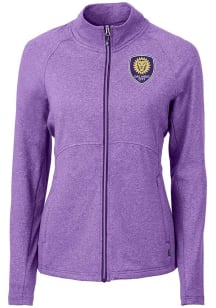 Cutter and Buck Orlando City SC Womens Purple Adapt Eco Knit Light Weight Jacket
