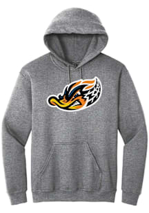 Summit Sportswear Akron RubberDucks Mens Graphite Primary Logo Long Sleeve Hoodie