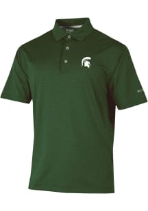 Mens Michigan State Spartans Green Columbia Sand Tee Short Sleeve Polo Shirt