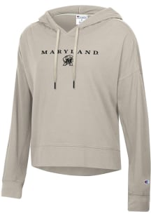 Womens Maryland Terrapins Brown Champion Sueded Hooded Sweatshirt