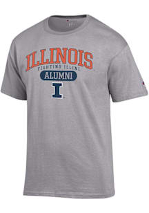 Champion Illinois Fighting Illini Grey Pill Alumni Jersey Short Sleeve T Shirt