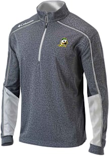 Columbia Oregon Ducks Mens White Heat Seal Omni Wick Shotgun 2.0 Long Sleeve Qtr Zip Pullover