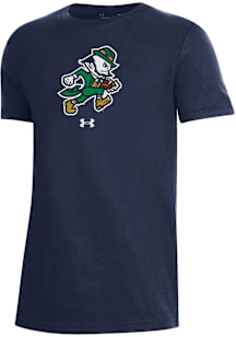 Under Armour Notre Dame Fighting Irish Youth Navy Blue Football Leprechaun Short Sleeve T-Shirt