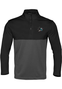Levelwear San Jose Sharks Mens Black Pursue Embroidered 3D Patch Short Sleeve Qtr Zip