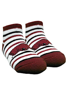 Arkansas Razorbacks Stripe Baby Quarter Socks