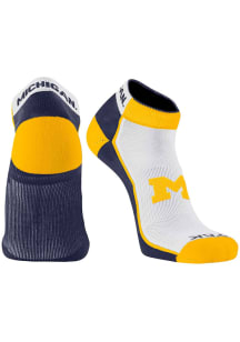Michigan Wolverines Stripe Mens No Show Socks