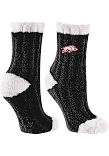 Arkansas Razorbacks Warm Fuzzy Womens Quarter Socks