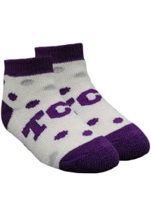 TCU Horned Frogs Polka Dot Baby Quarter Socks