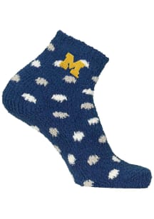 Michigan Wolverines Polka Dot Cozy Womens Quarter Socks