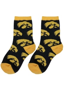 Allover Iowa Hawkeyes Youth Quarter Socks - Yellow