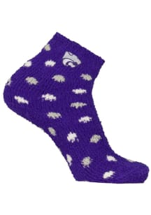 Polka Dot K-State Wildcats Womens Quarter Socks - Purple