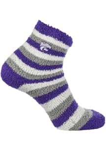 Stripe Design K-State Wildcats Womens Quarter Socks - Purple