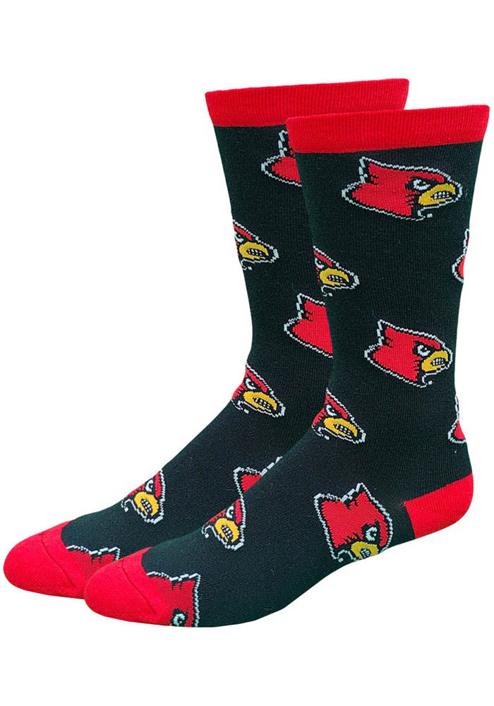 Louisville Cardinals Allover Dress Socks, Red, Size L, Rally House