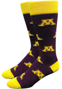 Allover Minnesota Golden Gophers Mens Dress Socks - Maroon