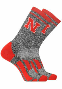 Heather Nebraska Cornhuskers Mens Crew Socks - Red