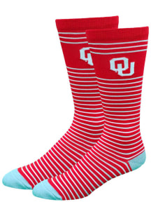 Oklahoma Sooners Stripe Mens Dress Socks