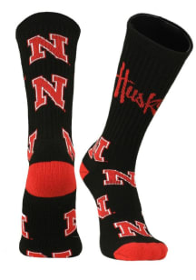 Super Mascot Nebraska Cornhuskers Mens Crew Socks - Red