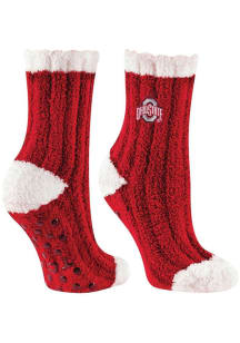 Warm Fuzzy Ohio State Buckeyes Womens Crew Socks - Red