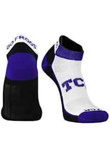 TCU Horned Frogs Stripe Mens No Show Socks
