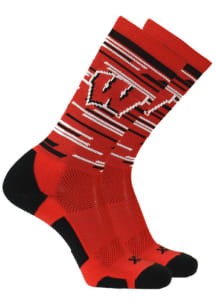 Fastline Wisconsin Badgers Mens Crew Socks - Red