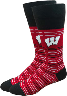 Deans List Wisconsin Badgers Mens Dress Socks - Red