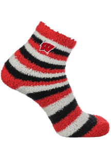 Stripe Wisconsin Badgers Womens Quarter Socks - Red