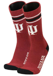 Throwback Design Indiana Hoosiers Mens Crew Socks - Red