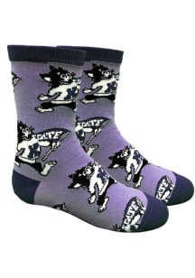 All Over Design K-State Wildcats Youth Quarter Socks - Purple