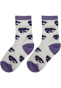 All Over K-State Wildcats Youth Quarter Socks - Purple