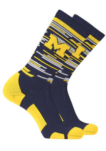 Fastline Michigan Wolverines Mens Crew Socks - Navy Blue