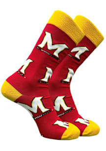 Allover Maryland Terrapins Mens Dress Socks - Red