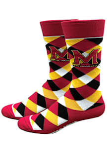 Graduate Maryland Terrapins Mens Argyle Socks - Red