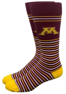 Stripe Minnesota Golden Gophers Mens Dress Socks - Maroon