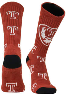 Temple Owls Super Mascot Mens Crew Socks