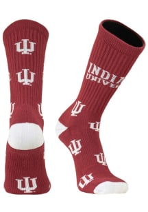 Super Mascot Indiana Hoosiers Mens Crew Socks - Red