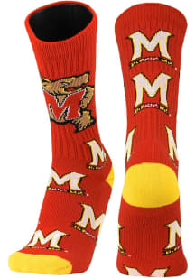 Super Mascot Maryland Terrapins Mens Crew Socks - Red