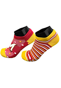 Stripe and Dot Maryland Terrapins Womens No Show Socks - Red