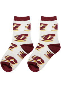 Central Michigan Chippewas Allover Youth Quarter Socks