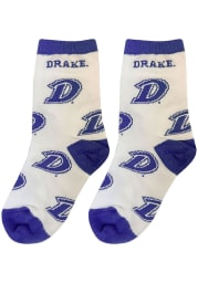 Drake Bulldogs Allover Youth Quarter Socks