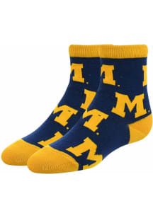 Michigan Wolverines Allover Youth Quarter Socks