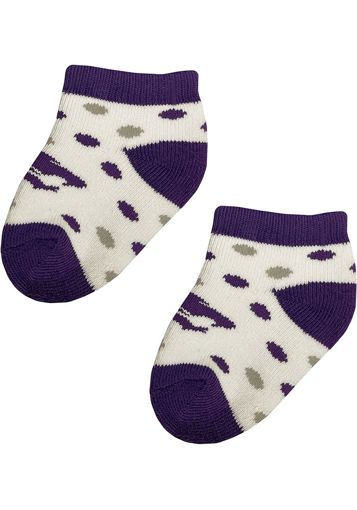 K-State Wildcats Polka Dot Baby Quarter Socks