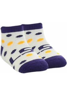 LSU Tigers Polka Dot Baby Quarter Socks