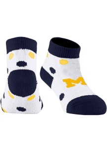 Polka Dot Michigan Wolverines Baby Quarter Socks - Blue