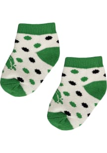North Texas Mean Green Polka Dot Baby Quarter Socks