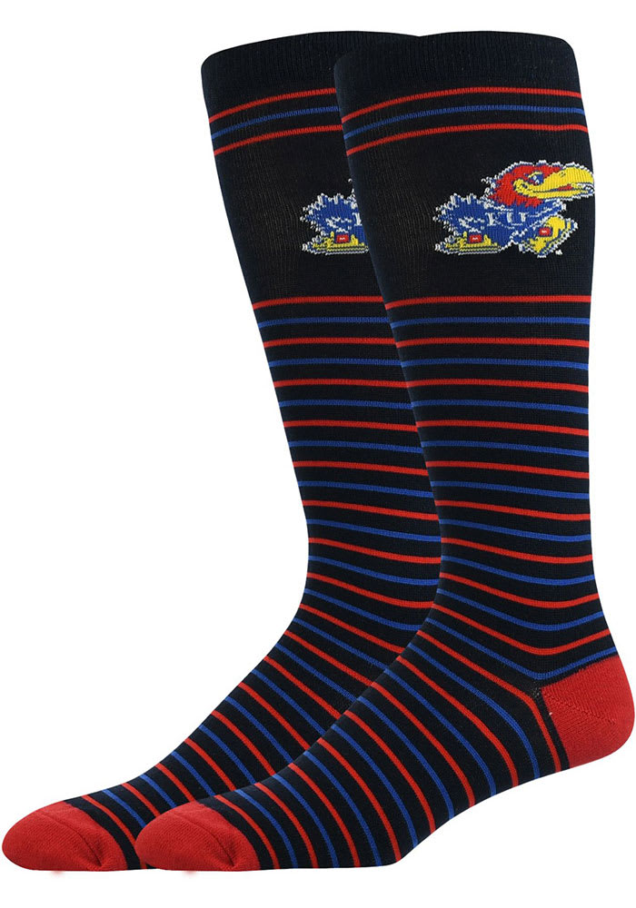 Kansas Jayhawks Stripe Mens Dress Socks