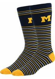 Michigan Wolverines Stripe Mens Dress Socks
