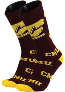 Central Michigan Chippewas Super Mascot Mens Crew Socks